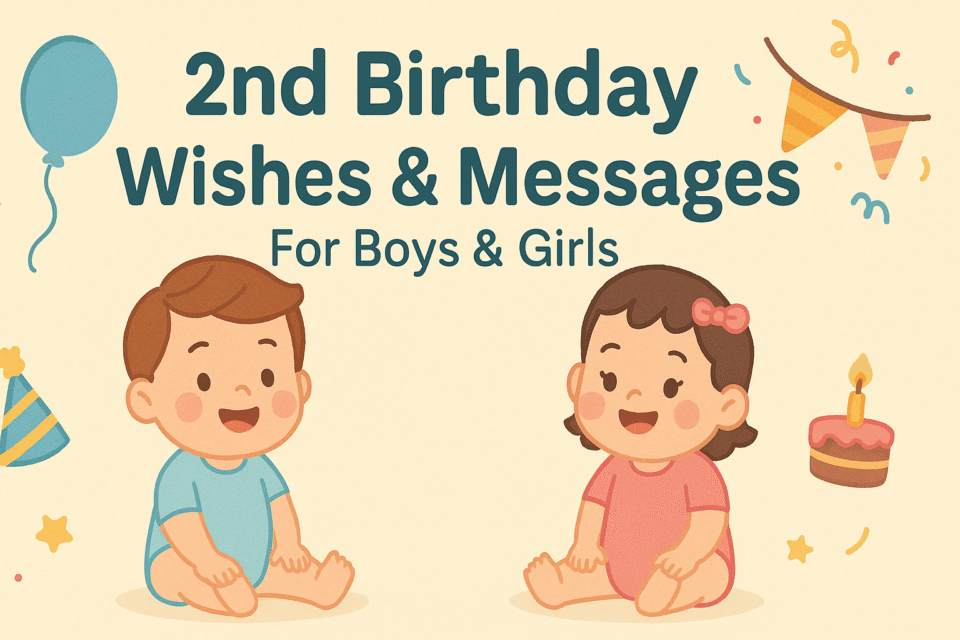 2nd Birthday Wishes, Messages, Quotes & Sayings for Boys and Girls